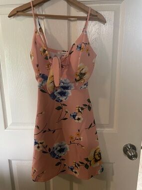 Blu Pepper Pink Floral Tie-Front Sundress